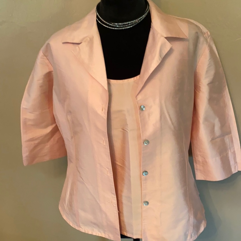 UC peach 2 piece silk tank and top